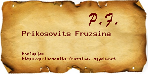 Prikosovits Fruzsina névjegykártya